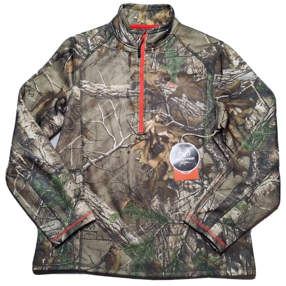 THE AMERICAN OUTDOORSMAN Realtree Xtra‎ Edge Camo Men Small 1/2 Zip Pullover NEW
